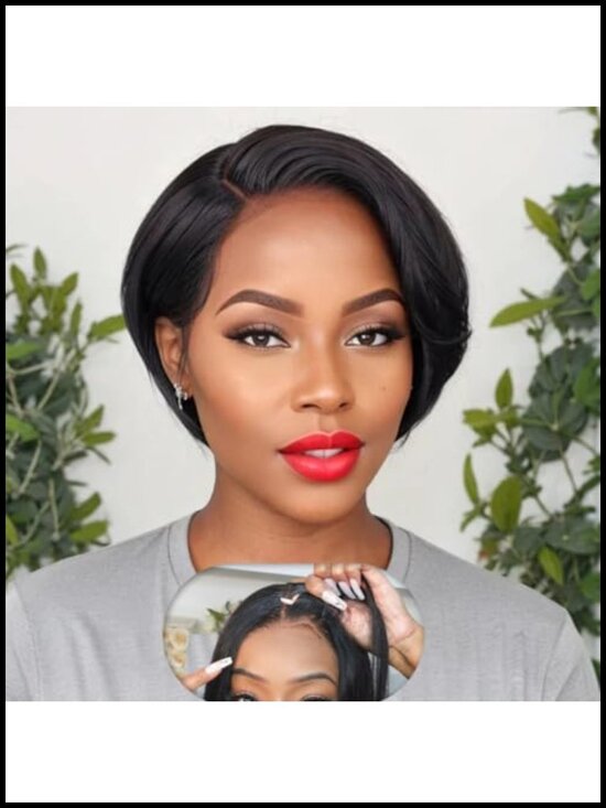 13x5x1 HD Lace Human Hair Pixie Wig, Pre-Plucked Pre-Cut Glueless Straight